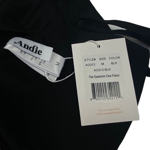 Andie Swim Black Santorini Keyhole Knot One Piece Swimsuit Sz M NWT - Picture 9 of 15